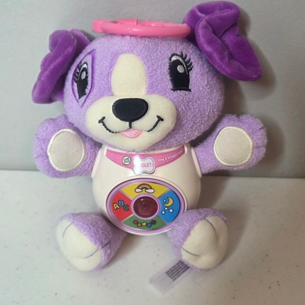 LeapFrog Sing & Snuggle Violet 8" Purple Dog Musical Light Up Toy 6+ Mo